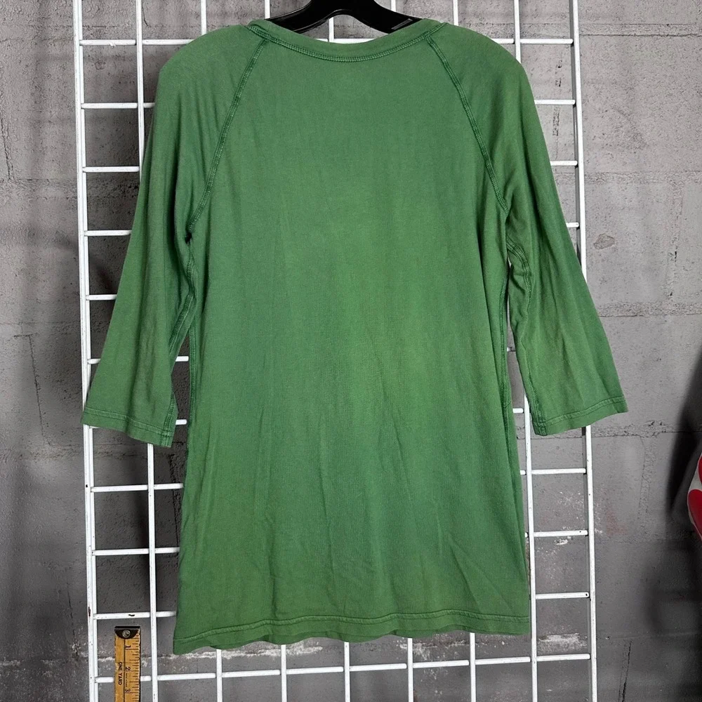 Juicy Couture vintage logo Green Lotus Graphic Tee Dress L Y2K Boho Indie 2000s - Picture 7 of 8